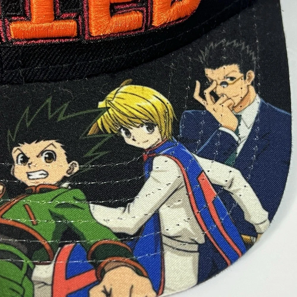 Hunter‎ x Hunter Logo Gon & Killua Flat Bill Snapback Hat Cap Black Embroidered